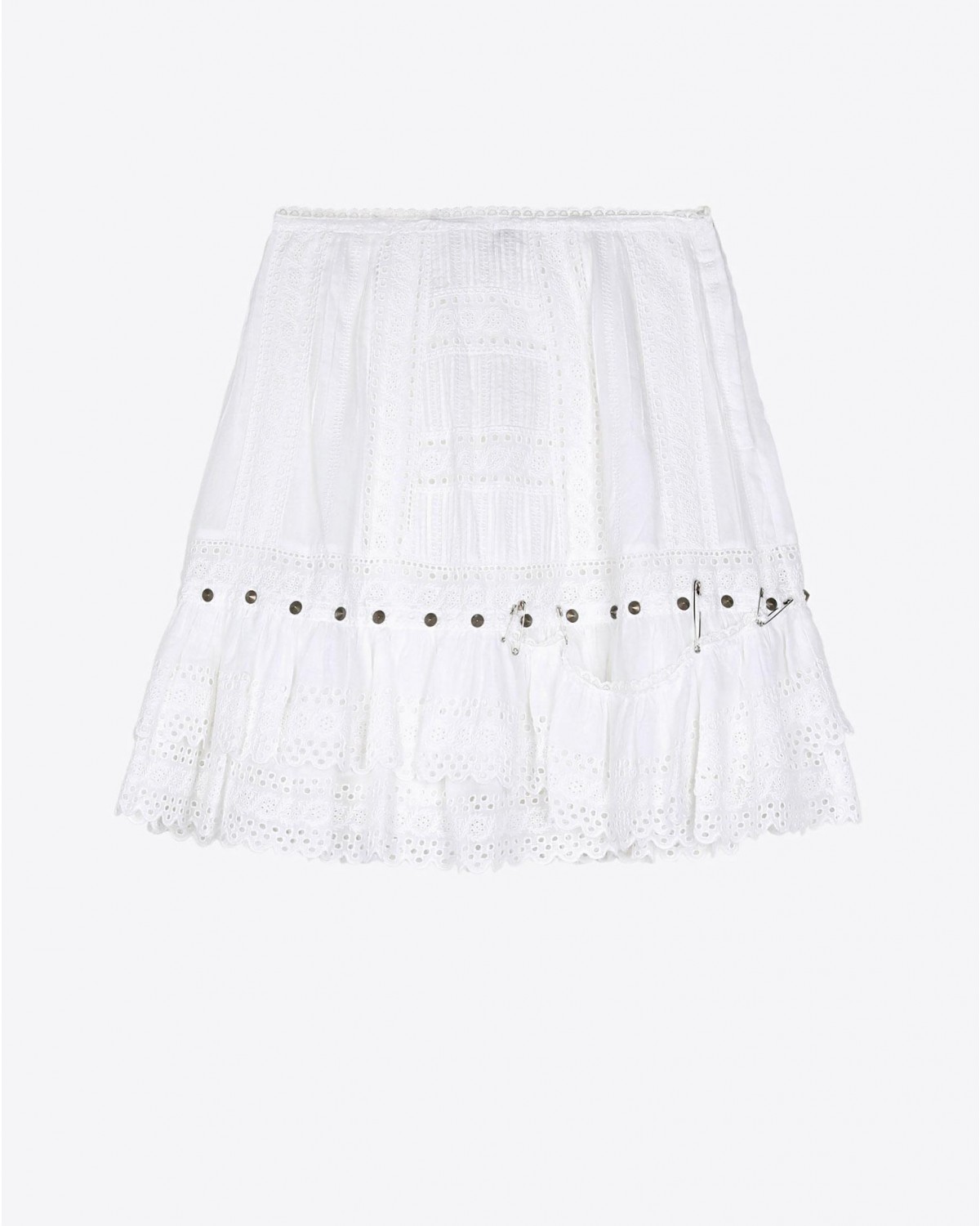 Jupe R13 Denim Pré-Collection Lacy Gauze Skirt - White
