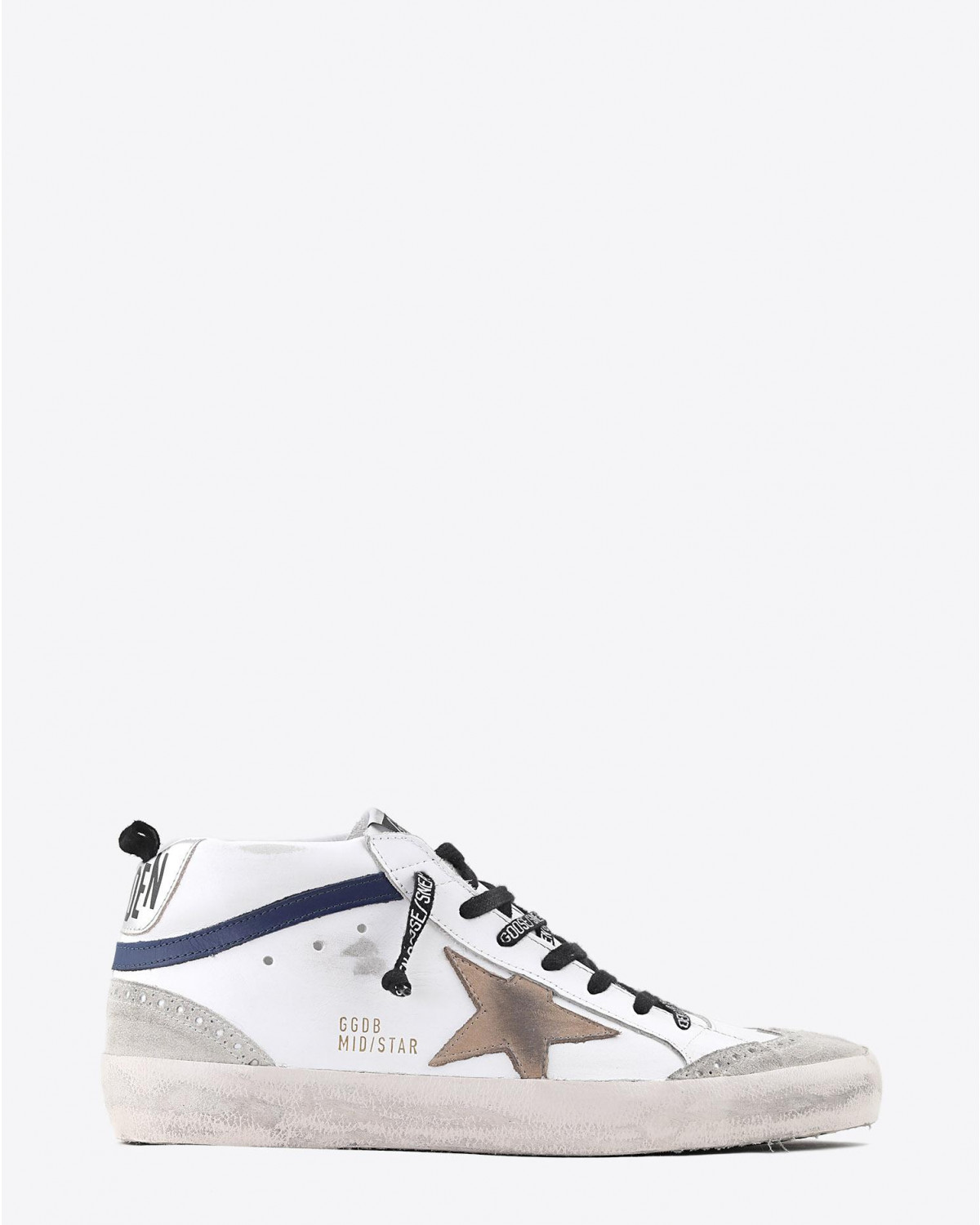 Sneakers Golden Goose Men Sneakers Mid Star - White Blue Leather - Incense Star
