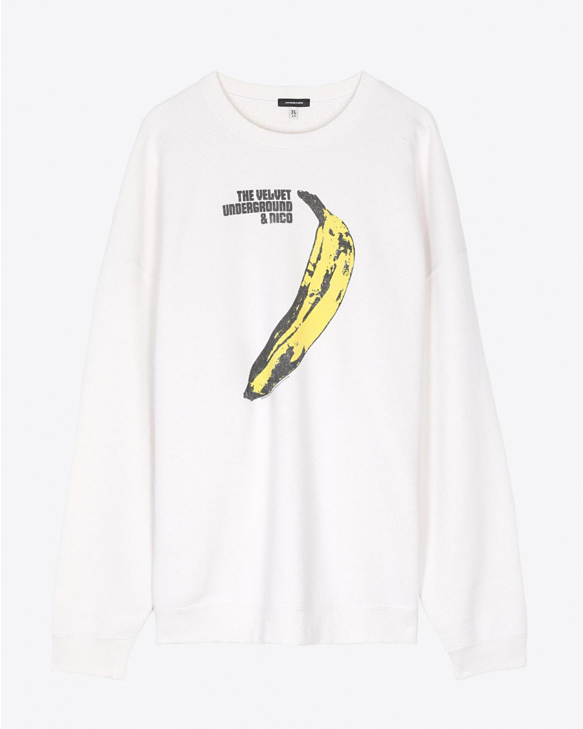 Sweat R13 Denim Collection Velvet Underground Banana Oversized Crewneck - Ecru
