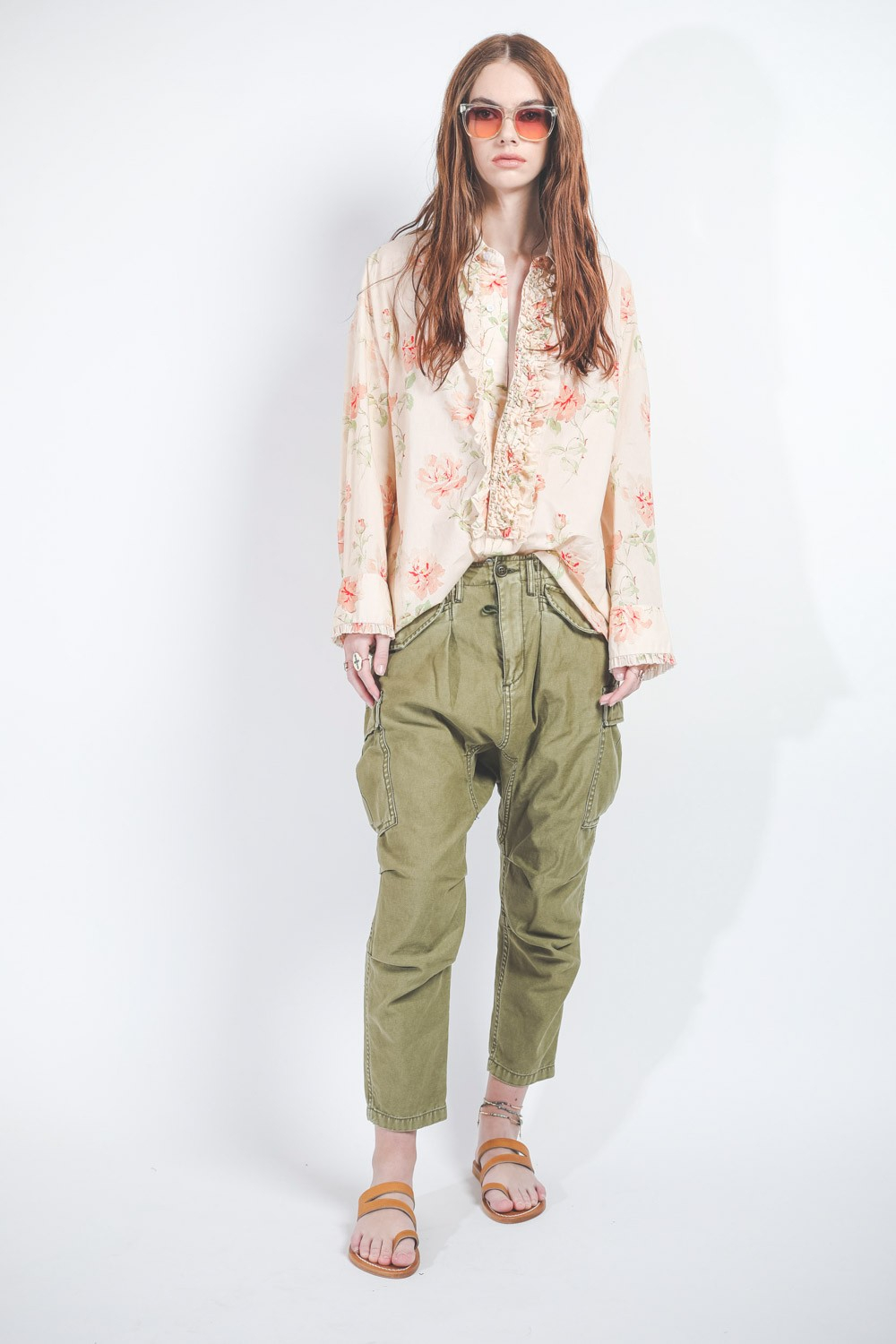Trousers R13 Denim Collection Harem Cargo Pant - Olive