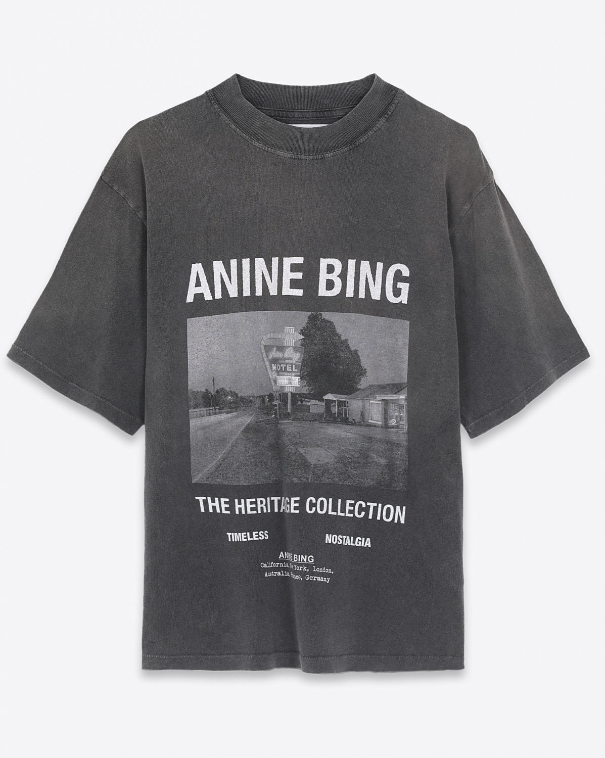 Tee Shirt Anine Bing Wes Tee Motel - Washed Black