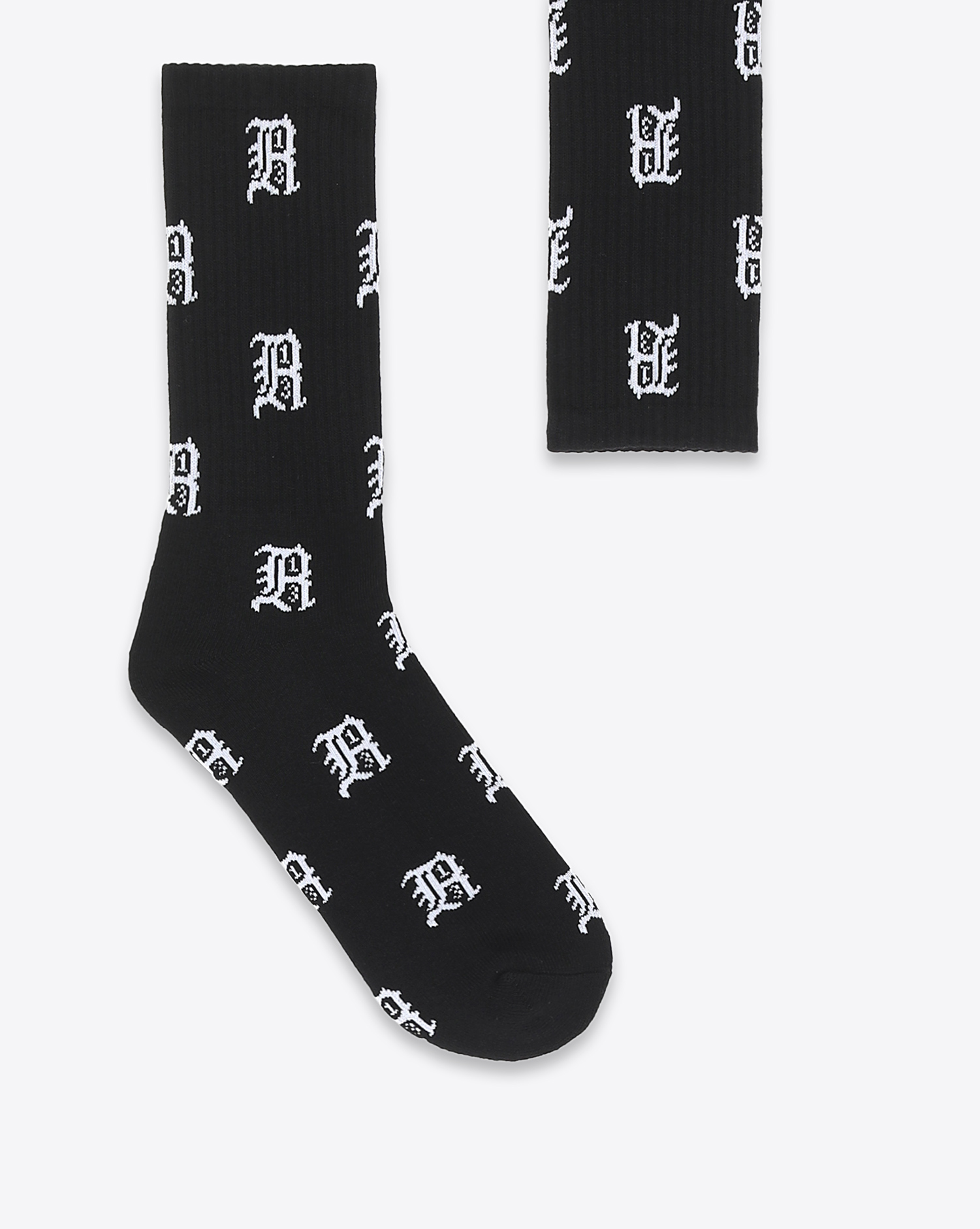 R13 Denim Collection R13 Allover Logo Socks - Black