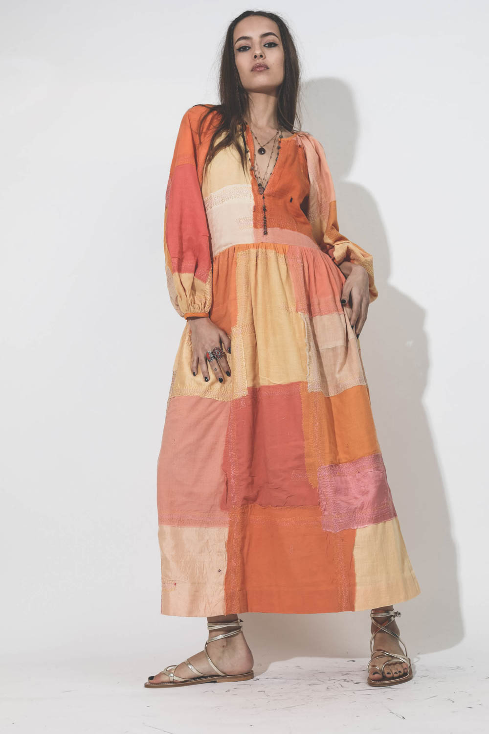 Alix Of Bohemia Celeste Sari Dress – Orange