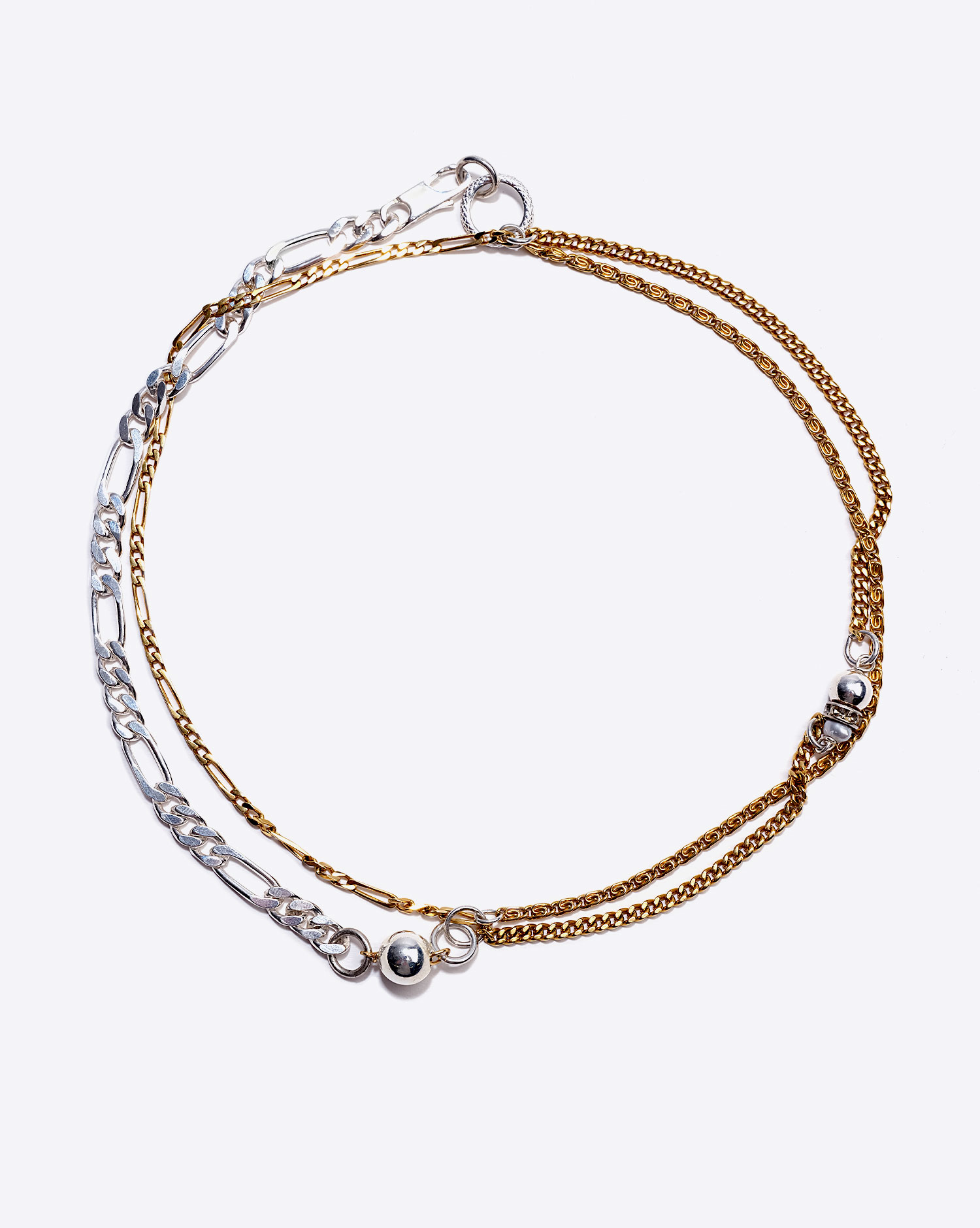 Anicet Collier Chaines et Perles 2 – Argent et Plaqué Or