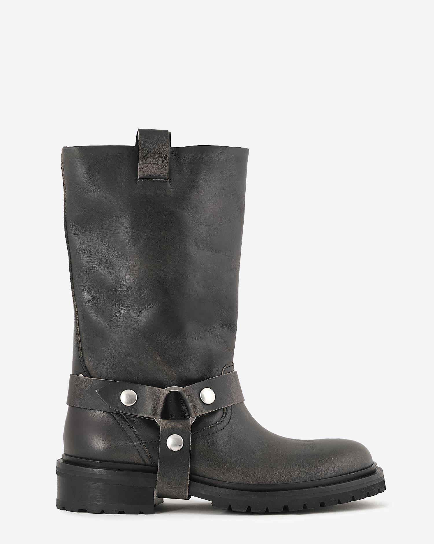 Golden Goose Femme Bottes Kurt Biker – Noir Délavé