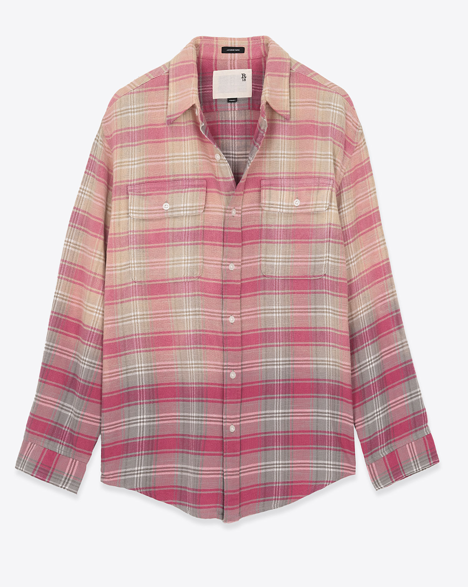 R13 Chemise Relaxed – Rose Gris Plaid