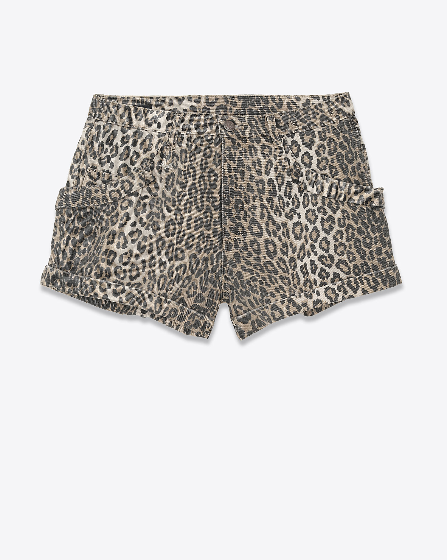 R13 Short Pocket – Ecru Léopard