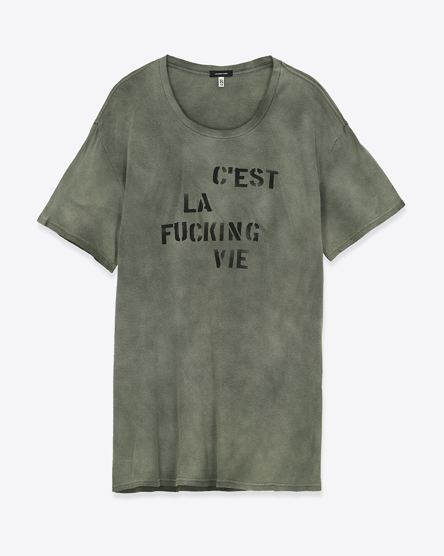 R13 Tee-Shirt Fucking Vie – Olive
