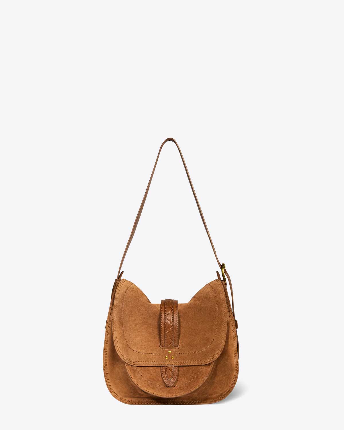 Jérôme Dreyfuss Sac Mario – Cuir Suédé Tabac