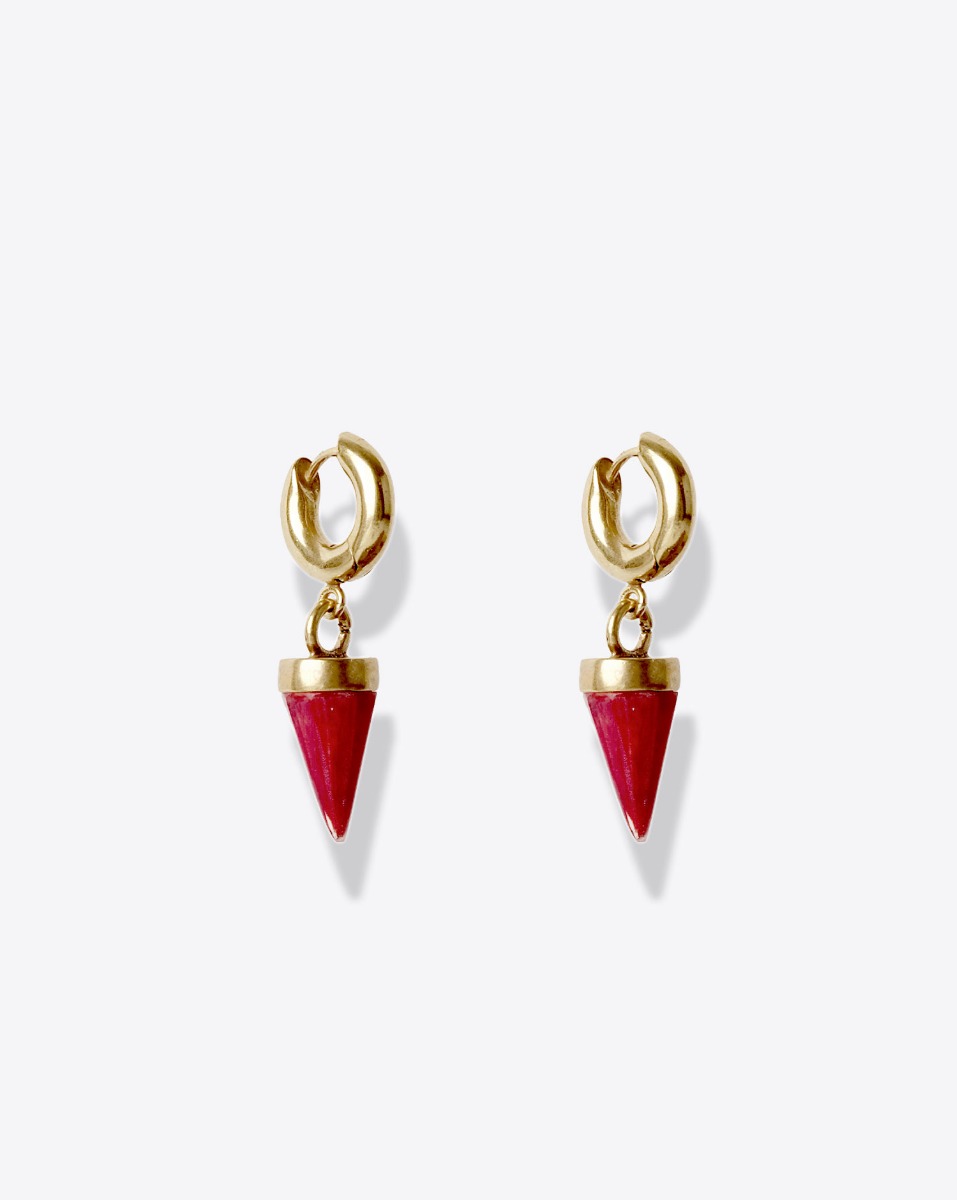 Isabel Marant Boucles d'Oreilles Be With You Small – Métal Doré Rouge