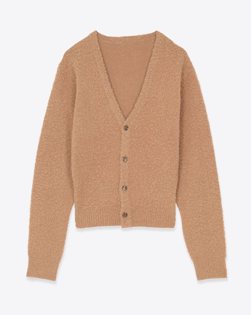 R13 Cardigan Split Hem – Dark Camel
