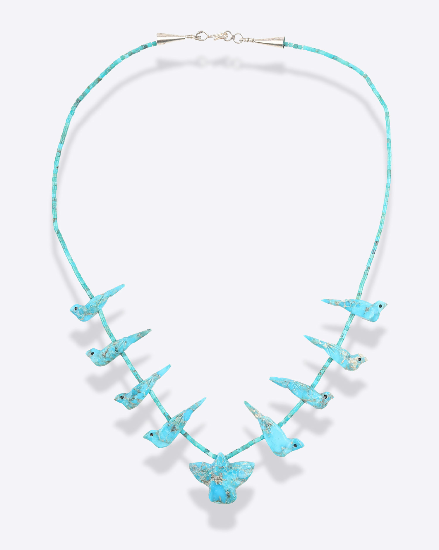 Harpo Collier Court Oiseaux Fétiches 9 – Turquoise