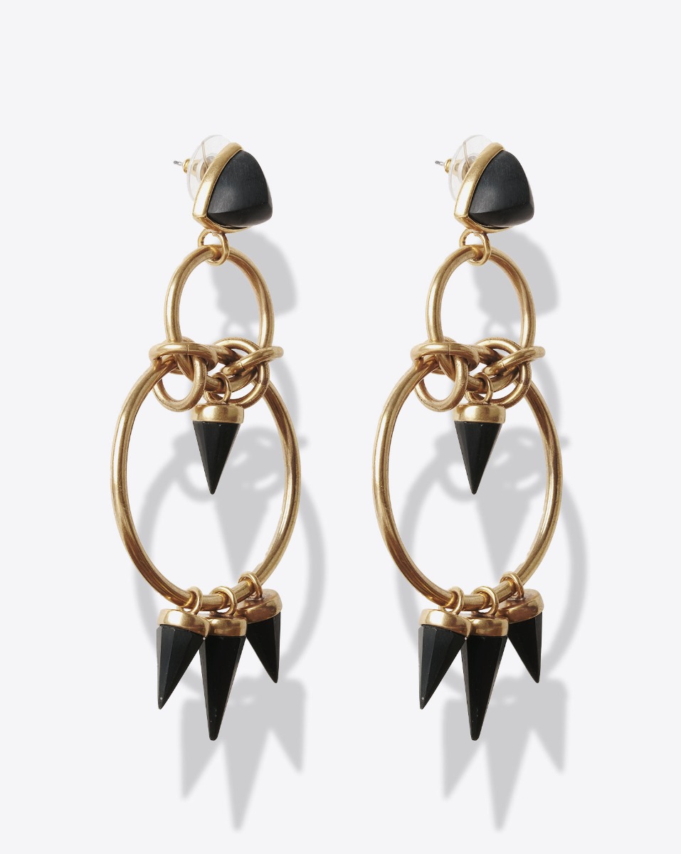 Isabel Marant Boucles d'Oreilles Be With You Large – Métal Doré Noir