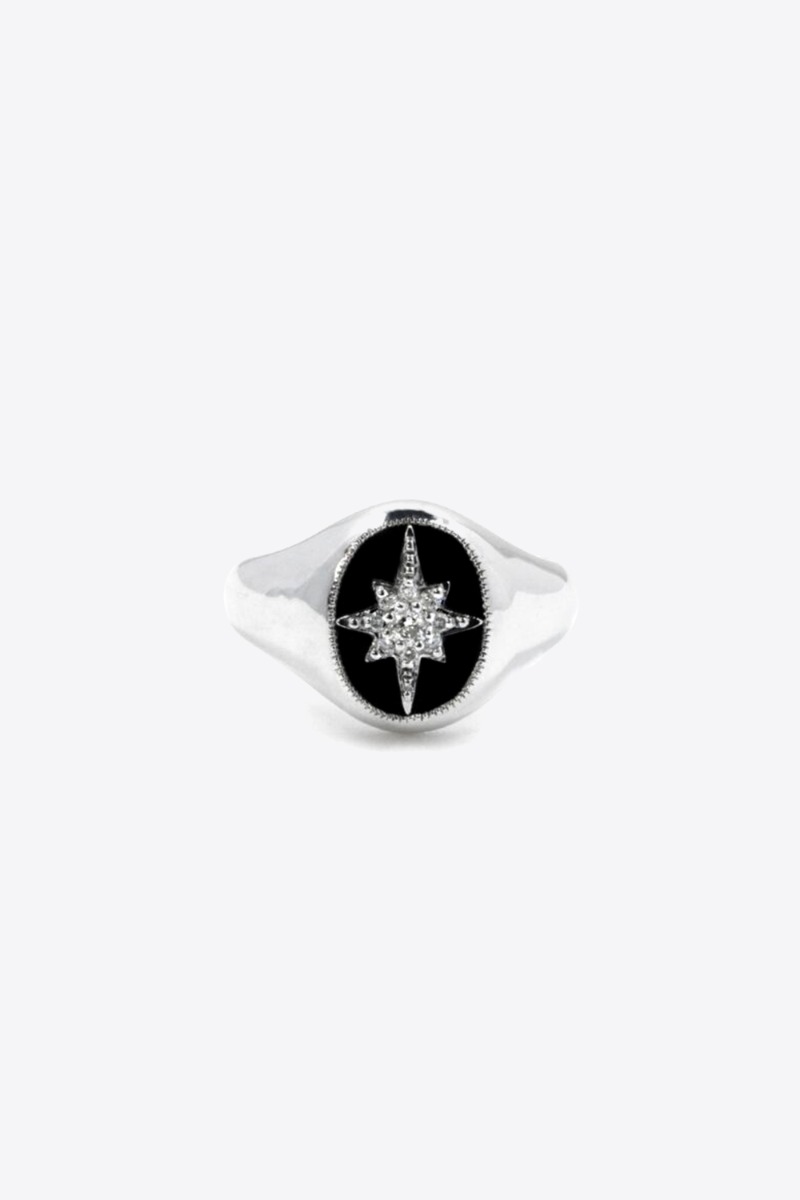 De Jaegher Bague Make a wish – Argent Fond Onyx et Diamants blancs