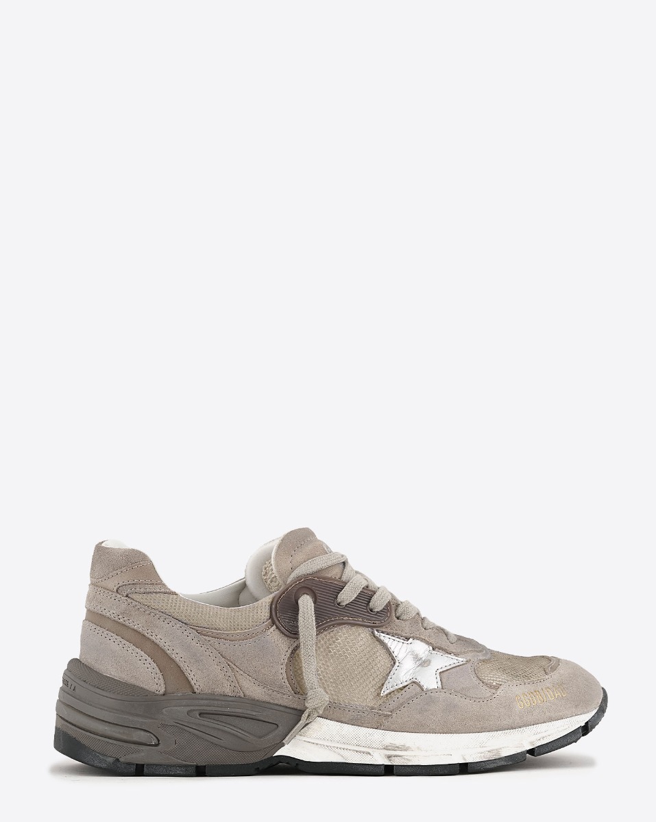 Golden Goose Femme Sneakers Running Dad – Beige Taupe Argent 15260