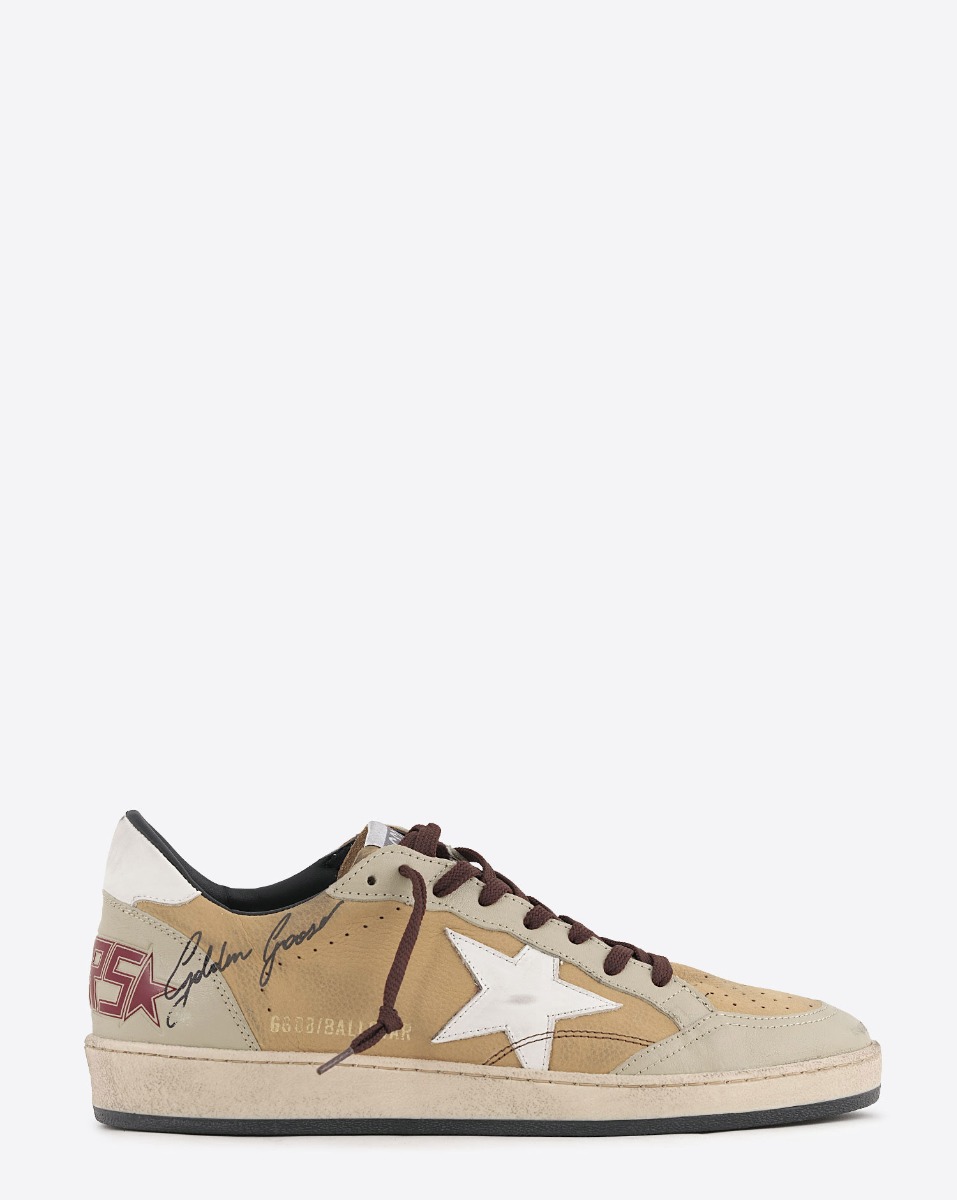 Golden Goose Homme Sneakers Ball Star – Beige Milk Marron 15873