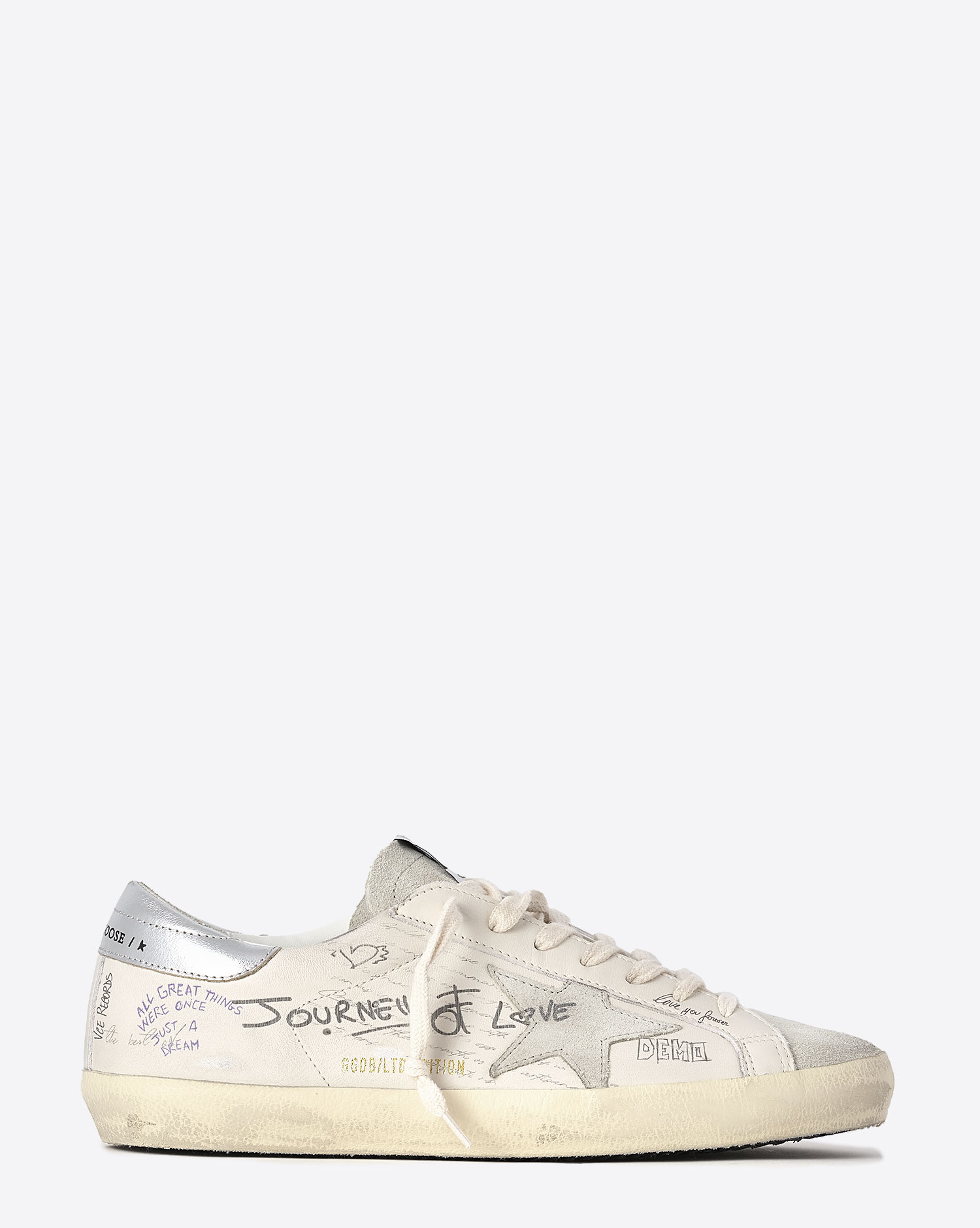 Golden Goose Femme Sneakers Superstar – Blanc Ice Graffiti 10273 Edition Limitée