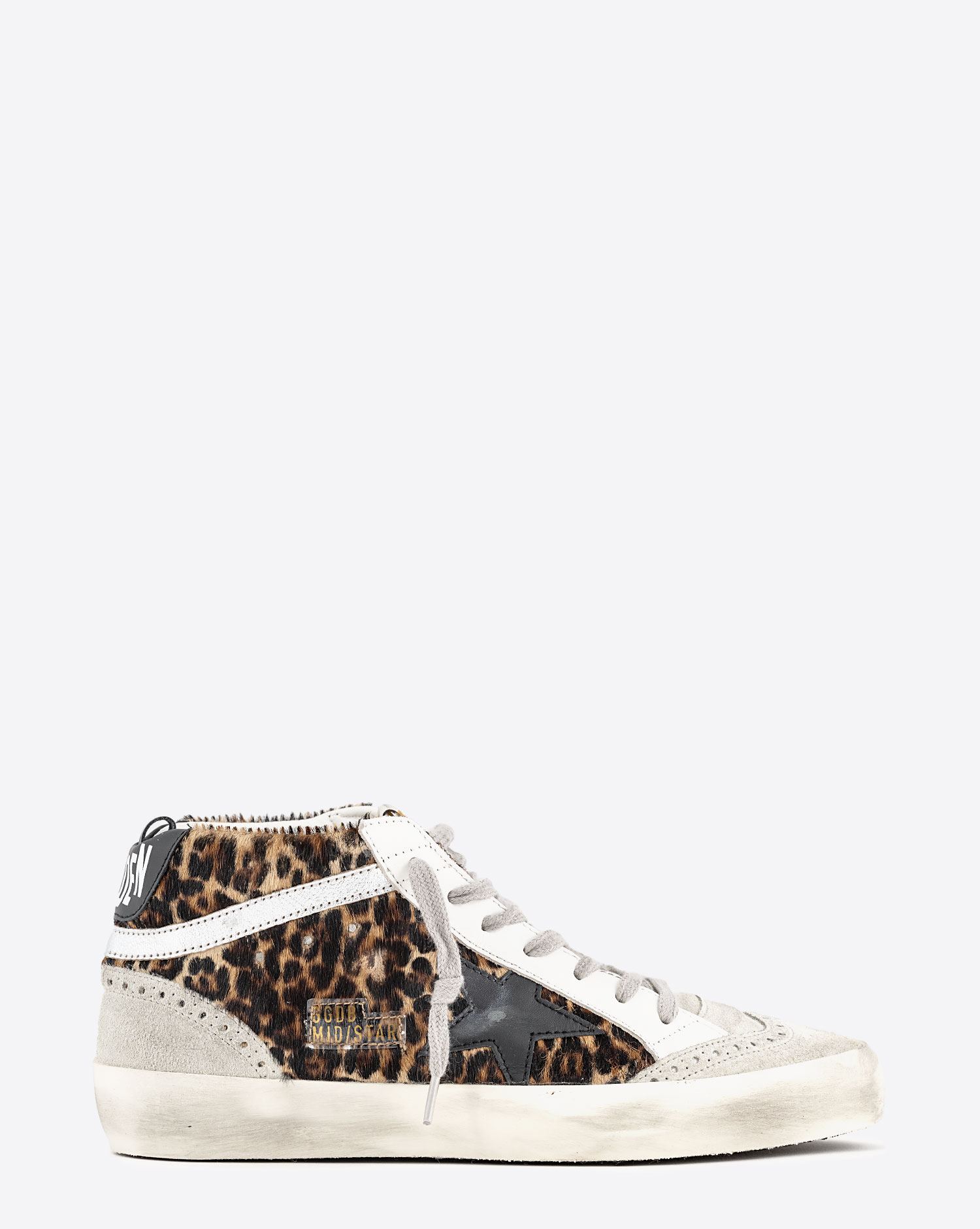 Golden Goose Femme Sneakers Mid Star – Beige Brown Léo 81933