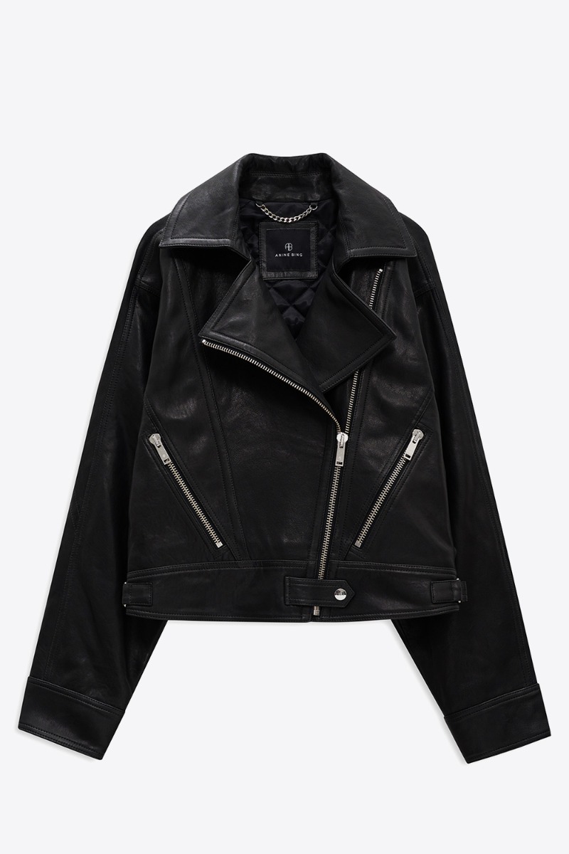 Anine Bing Perfecto Julie – Cuir Noir