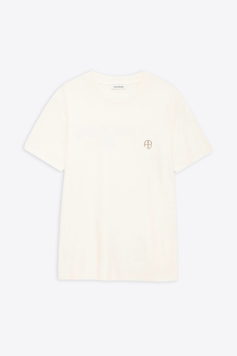 Anine Bing Tee-Shirt Wagner Soft Stencil – Crème