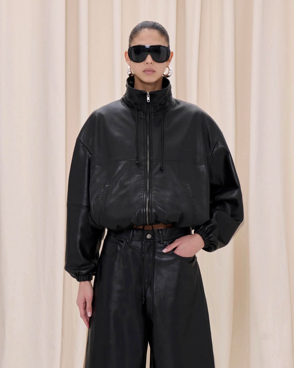 Haikure Blouson Jordan en Cuir Nappa – Noir