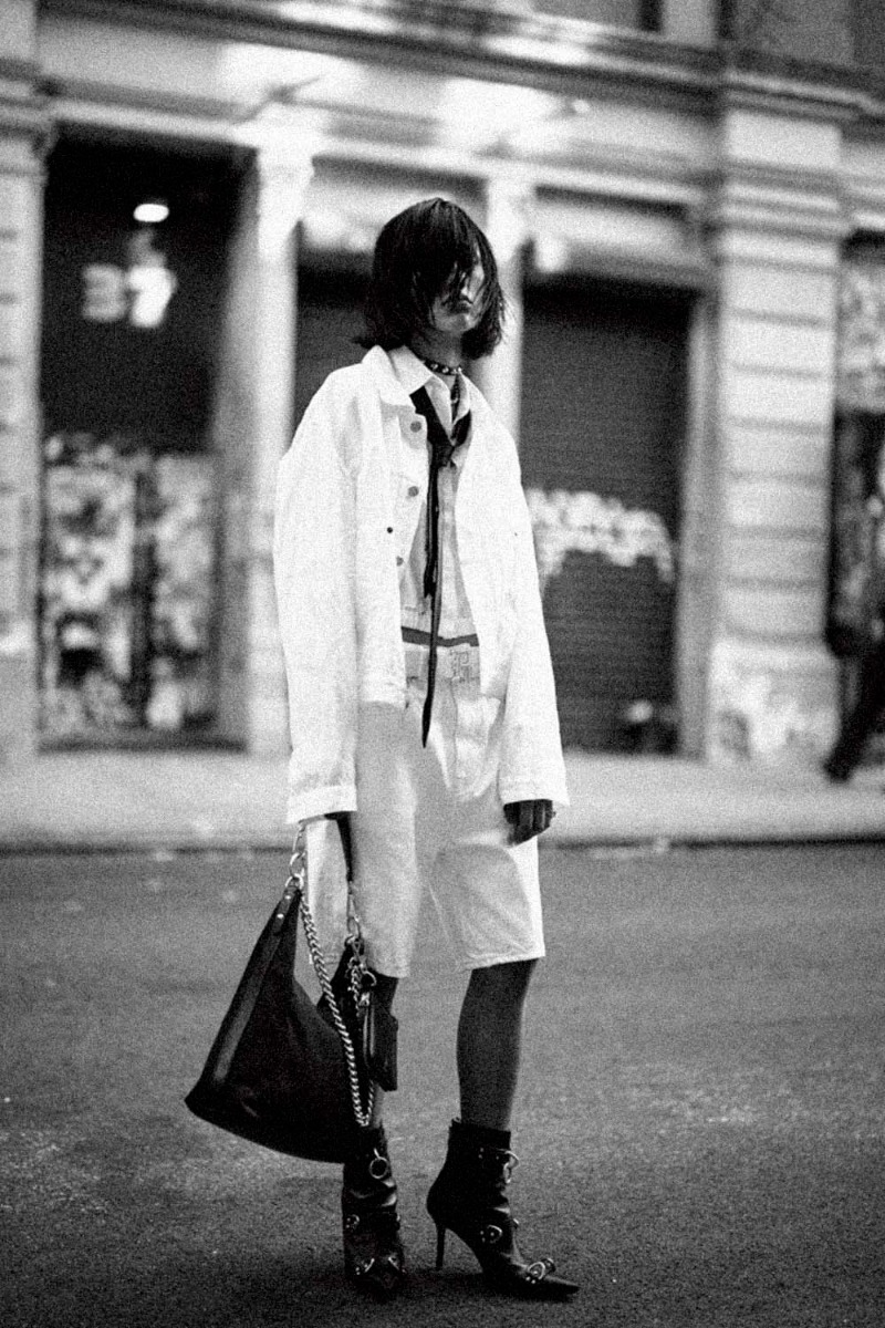 R13 Veste Trucker Relaxed Pleated – Blanc