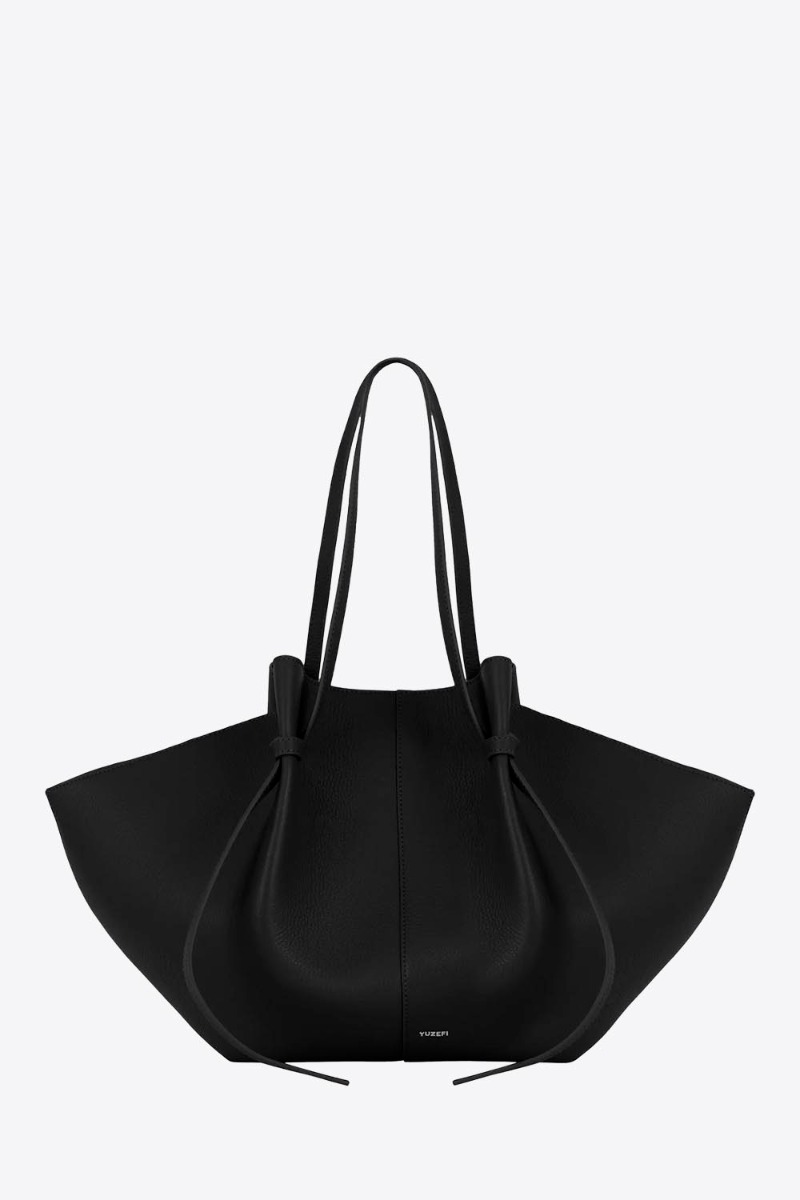 Yuzefi Sac Mochi Large – Cuir Grainé Noir