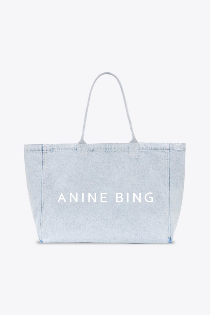 Anine Bing Cabas Leo En Toile – Bleu Lucid